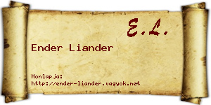 Ender Liander névjegykártya